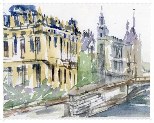 "Along The Seine River, Paris", Paper Print