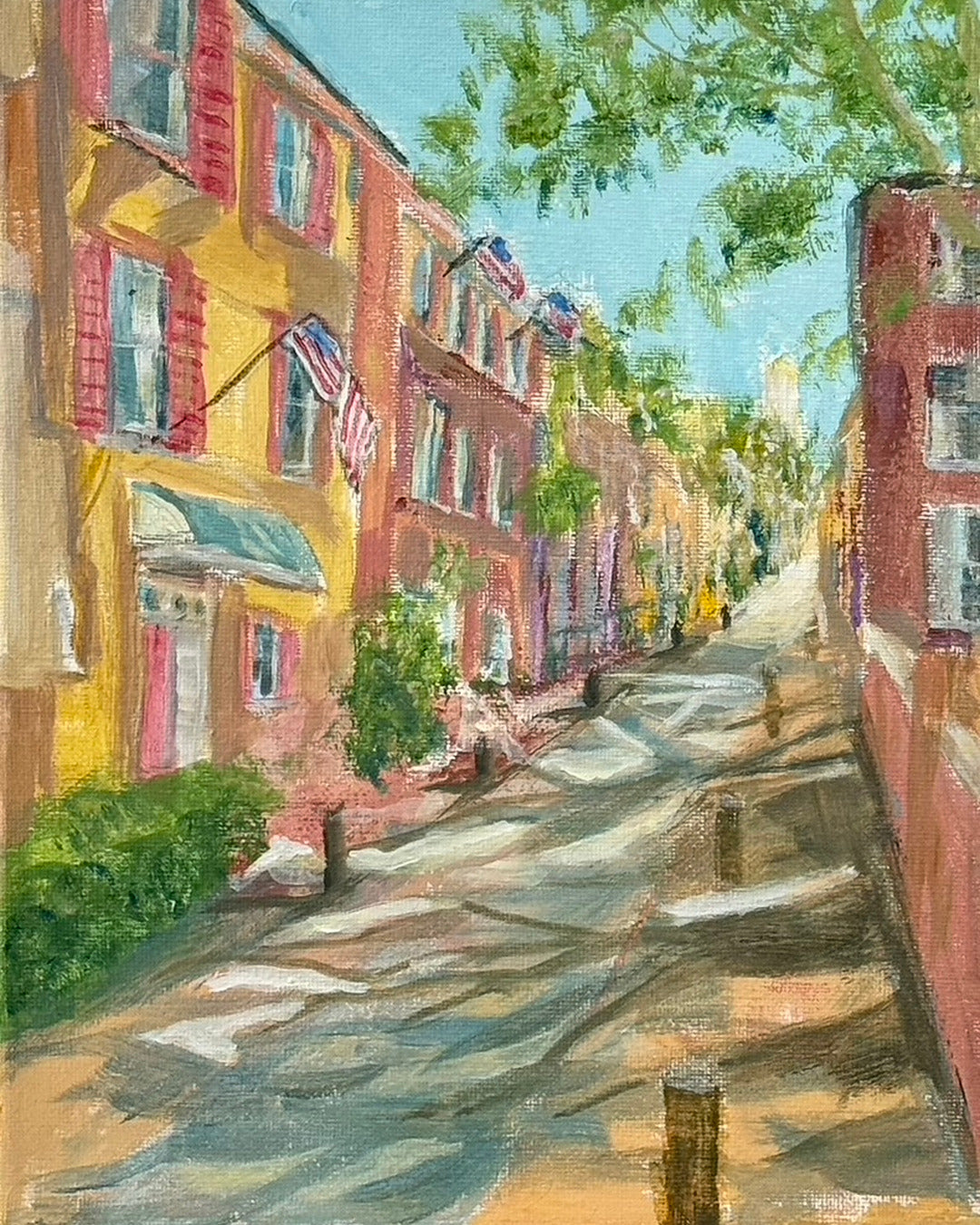 "Elfreth's Alley, Philly", Original Painting